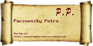 Paczovszky Petra névjegykártya